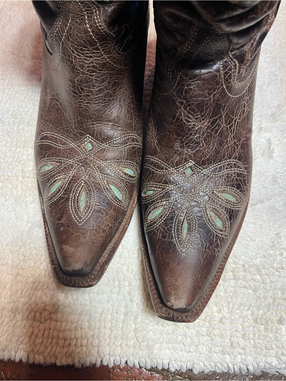 Tony llama women’s western cowgirl boots 10B Chocolate Perfectly distressed 1238 - Picture 9 of 9